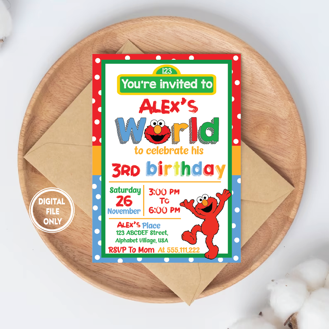 For Boy and Girl Kids invitation, Invite Instant Download PNG File Only