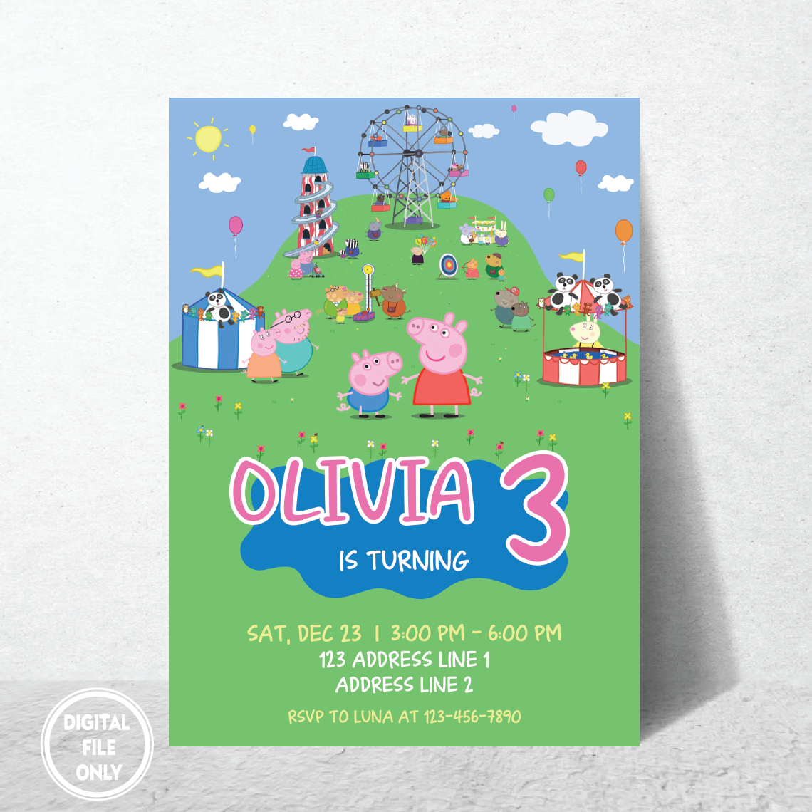 Personalized File Printable Birthday Invitation, Digital Birthday Invitation, Digital Invitation, Kids Birthday Invitation, Birthday Supplier PNG File Only