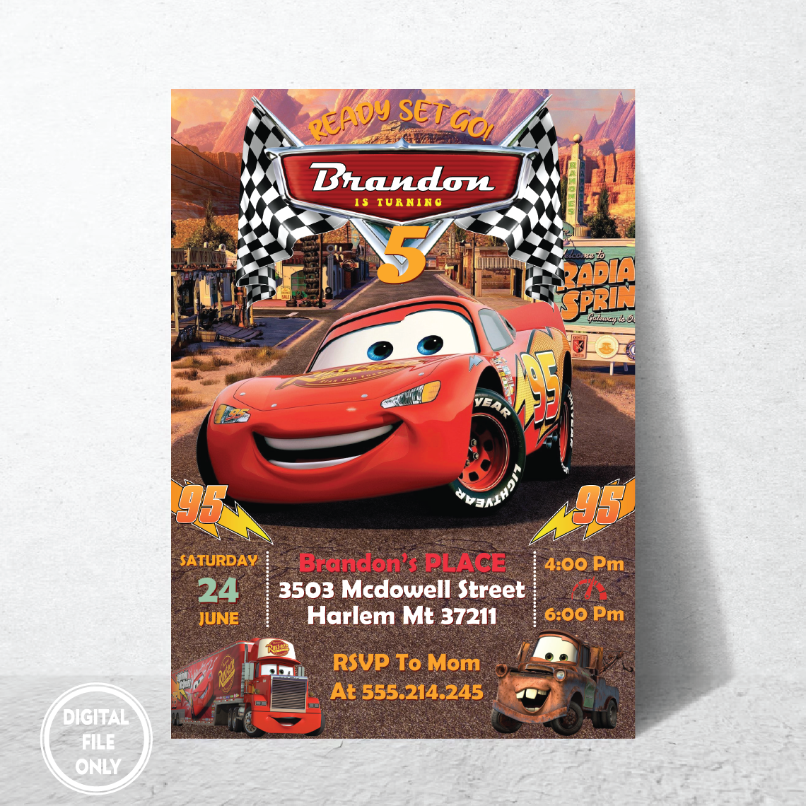 Personalized Printable Digital Invitation PNG File Only