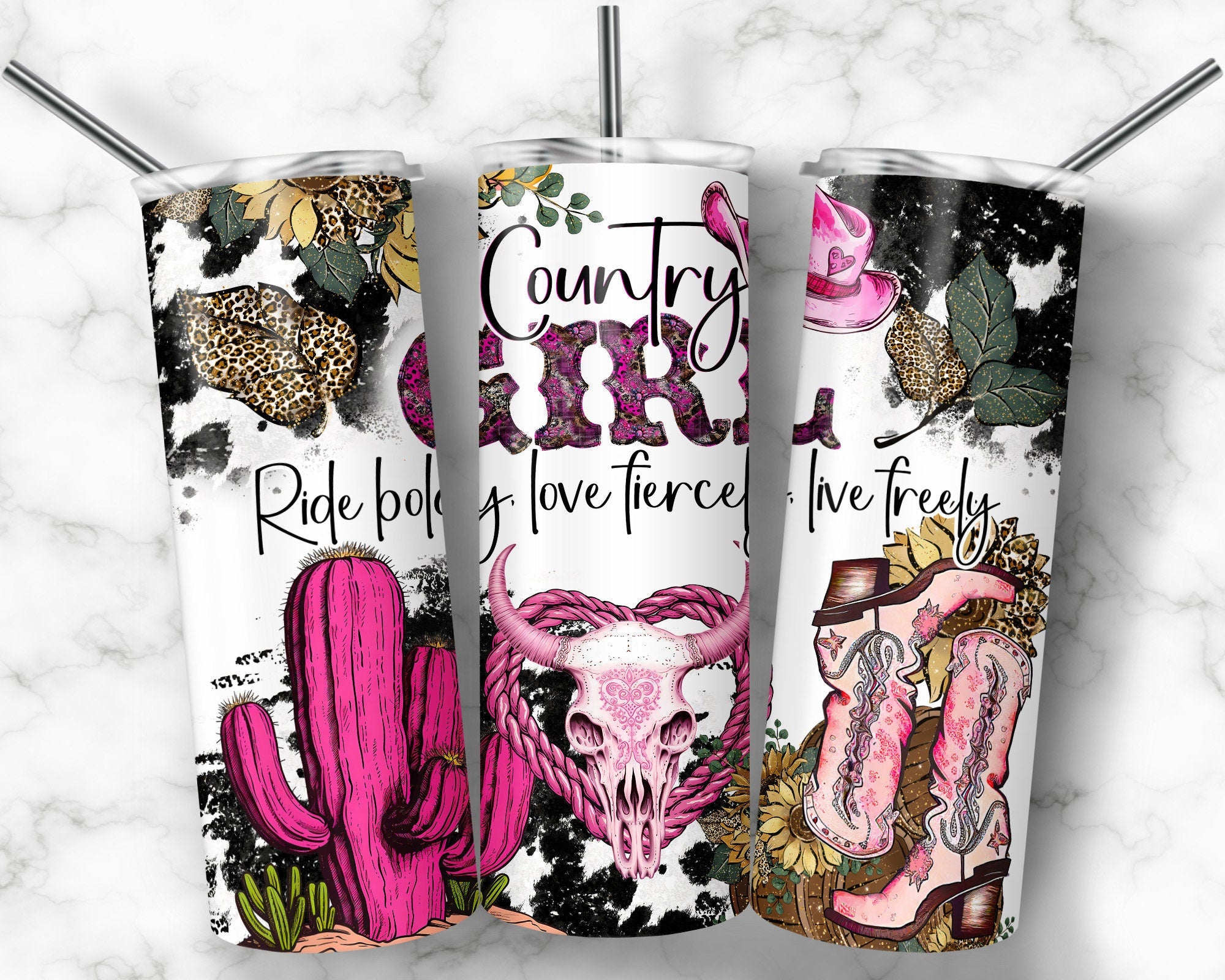 Country Girl Tumbler Wrap, 20 oz Skinny Sublimation Tumbler Design, Country Sublimation Design Png, Pink Western Tumbler Png Downloads