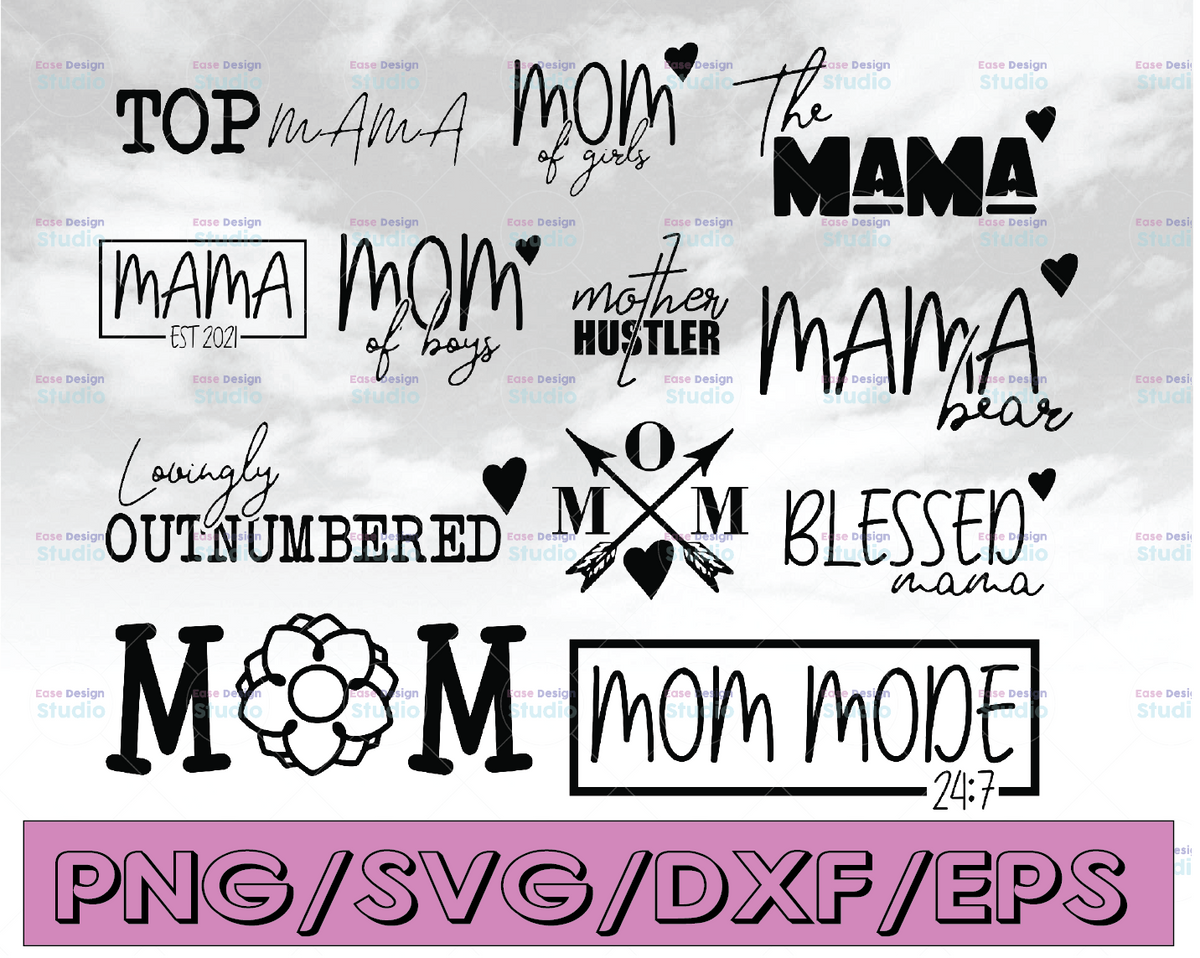 Mother's Day Bundle SVG | Mama, Mom, Mother's Day PNG | Digital DOWNLO